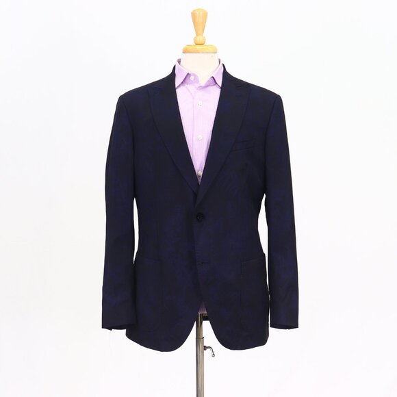 ETRO 44R Navy Blazer Sport Coat Jacket 2-Button Solid T377